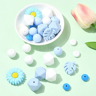 30Pcs Food Grade Eco-Friendly Silicone Beads SIL-FS0001-26A-1