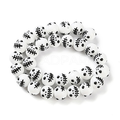 Halloween Themed Baking Paint Glass Beads Strands LAMP-L078-001A-1