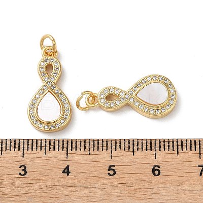 Brass Micro Pave Cubic Zirconia Pendants KK-B083-01G-1