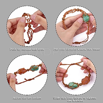 4Pcs Nylon Braided Bracelet BJEW-SZ0002-48B-1