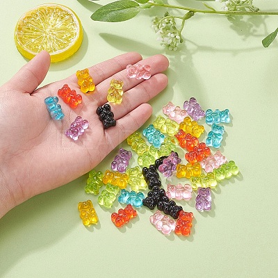 40Pcs 8 Colors Resin Cabochons CRES-YW0001-02-1