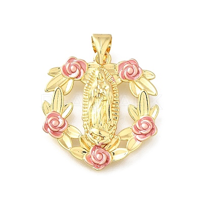 Brass Enamel Pendants KK-Q066-30G-1