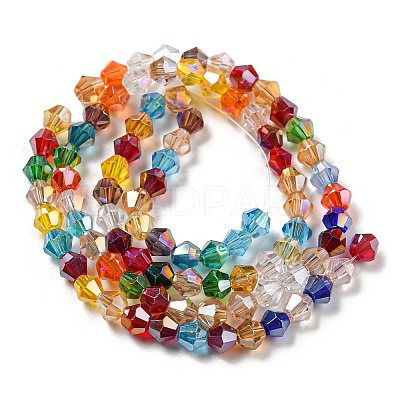 Transparent Electroplate Glass Beads Strands GLAA-F029-3mm-A29-1