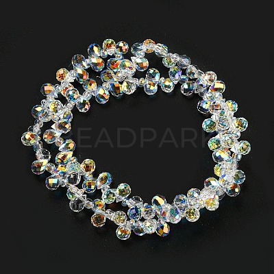 Electroplate Transparent Glass Beads Strands EGLA-P052-01A-AB02-1