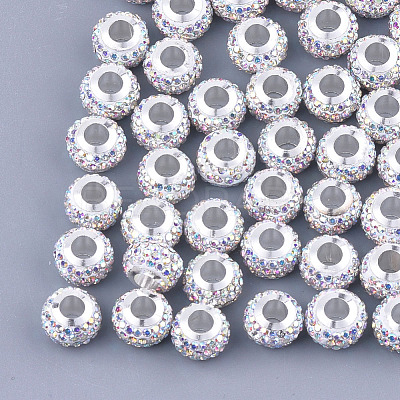 Polymer Clay Rhinestones European Beads FPDL-T001-02A-1