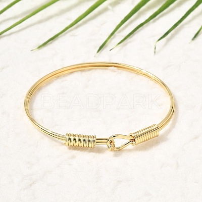 Brass Open Cuff Bangles with S Clasps for Women KK-CBA782E-01-1