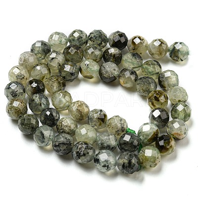 Natural Prehnite Beads Strands G-G457-8mm-03F-01-1