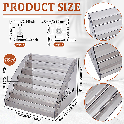 Transparent Acrylic 7 Layers Nail Polish Display Rack ODIS-UN0001-22D-1
