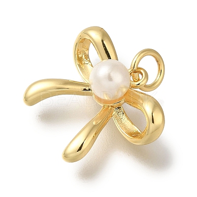 Rack Plating Brass with ABS Plastic Pearl Charms X-KK-G500-13G-1