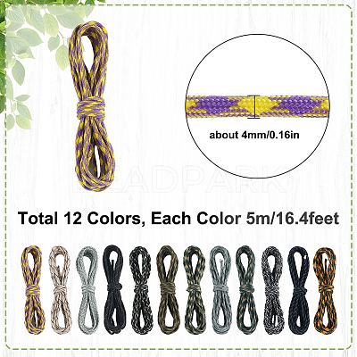 60M 12 Colors 7 Inner Cores Polyester & Spandex Cord Ropes RCP-SP0001-02A-1