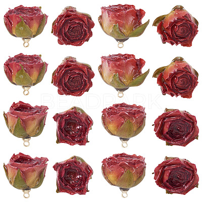 10Pcs Preserved Rose Pendants KY-TA0001-59C-1