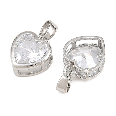 Brass Pave Clear Cubic Zirconia Charms CU-CBAA571-06P-1