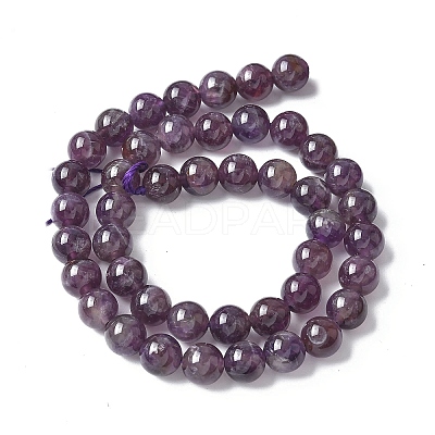 Natural Amethyst Beads Strands G-M445-8MM-01D-1
