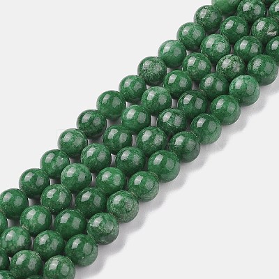 Natural Mashan Jade Round Beads Strands G-D263-8mm-XS26-1