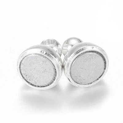 Round Brass Magnetic Clasps with Loops X-KK-D331-S-1