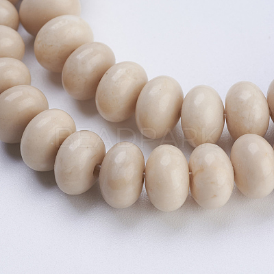 Natural Fossil Coral Beads Strands X-G-P354-07-8x5mm-1