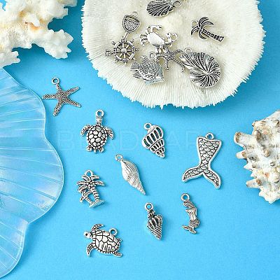 18Pcs 18 Style Tibetan Style Alloy Pendants TIBEP-YW0001-71-1