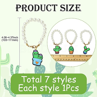 7Pcs 7 Styles Cactus PVC Plastic Cup Charms HJEW-CJ0001-19-1