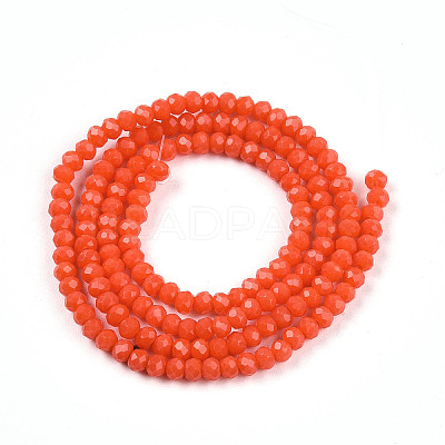 Opaque Solid Color Imitation Jade Glass Beads Strands EGLA-A044-P1mm-D03-1