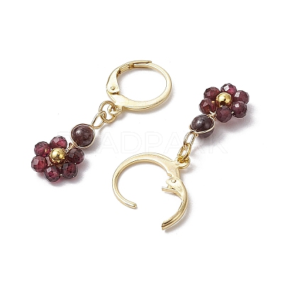 Natural Mixed Stone Leverback Earrings EJEW-JE06165-1