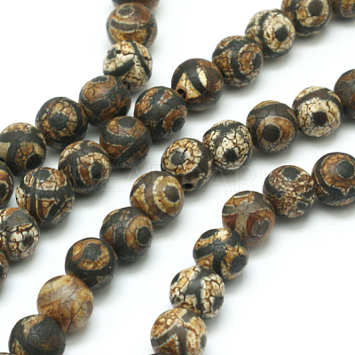 Tibetan Style 3-Eye dZi Beads G-K166-04-8mm-L2-1