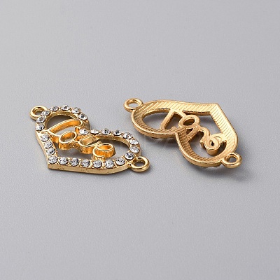 Alloy Crystal Rhinestone Connector Charms RB-WH0001-06D-1