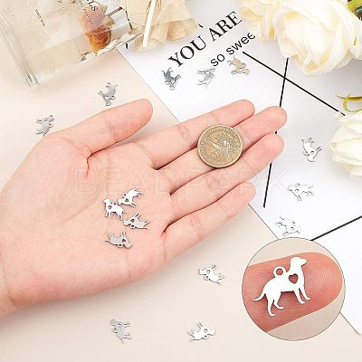 304 Stainless Steel Puppy Charms STAS-UN0003-82-1