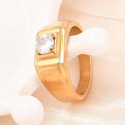 304 Stainless Steel Micro Pave Cubic Zirconia Finger Rings RJEW-D336-08G-1