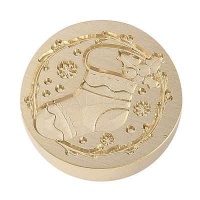 Christmas Series Wax Seal Brass Stamp Head AJEW-M037-01G-11-1