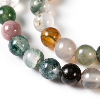 Round Natural Indian Agate Beads Strands G-S122-6mm-1
