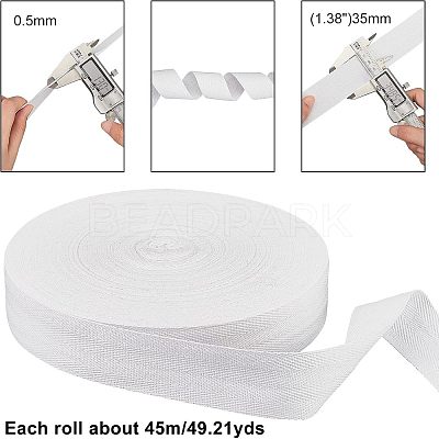 Cotton Cotton Twill Tape Ribbons OCOR-WH0057-30F-01-1