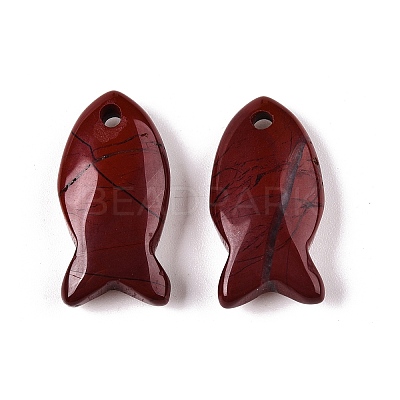 Natural Red Jasper Pendants X-G-N342-106G-1