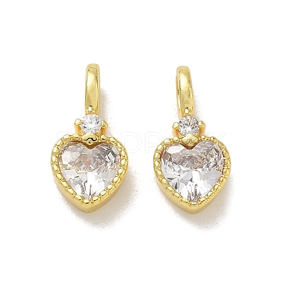 Brass Pave Clear Cubic Zirconia Charms CU-CBA6E4E-19G-B-1