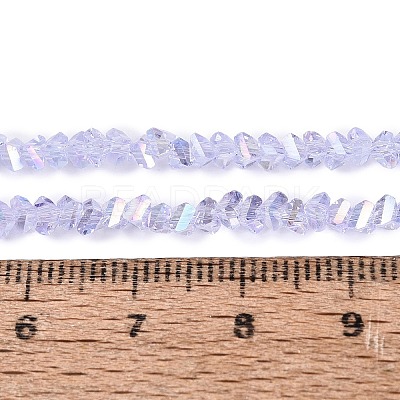 Electroplate Transparent Glass Beads Strands EGLA-Q139-01A-A23-1