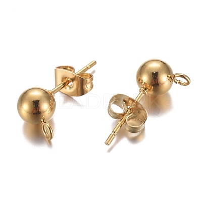 304 Stainless Steel Stud Earring Findings X-STAS-P148-07G-B-1