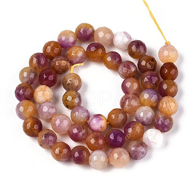 Dyed Natural White Jade Beads Strands G-T139-8mm-60-16-1