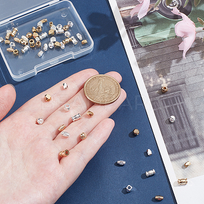 60Pcs 10 Styles Brass Spacer Beads KK-AR0001-90-1