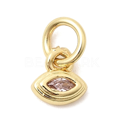 Brass Cubic Zirconia Charms KK-G554-02F-03-1