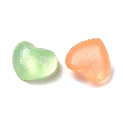 Transparent Resin Decoden Cabochons with Glitter Powder RESI-E053-08C-1