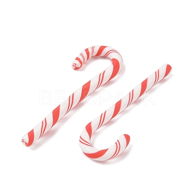 Christmas Candy Cane Handmade Polymer Clay Beads CLAY-P005-04F-1