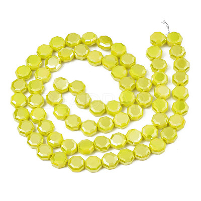 Electroplate Opaque Solid Color Glass Beads Strands EGLA-N002-27-B03-1