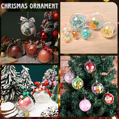 10Pcs Transparency Acrylic Christmas Balls Pendants DIY-CP0013-38B-1