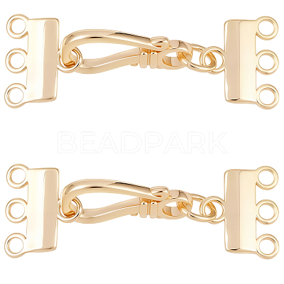 2Pcs Brass Hook and S-Hook Clasps FIND-BBC0004-40-1