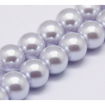Eco-Friendly  Dyed Glass Pearl Round Beads Strands HY-A002-8mm-RB004-1