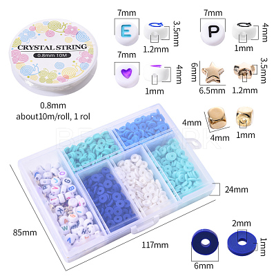 1350Pcs Polymer Clay Beads Kit for DIY Jewelry Making DIY-YW0004-39C-1