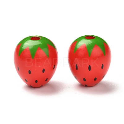 Spray Painted Natural Wood Beads X-WOOD-C007-02-1