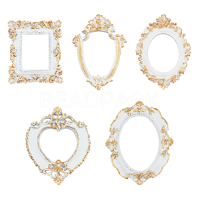 5Pcs 5 Style Resin Picture Frame AJEW-FG0002-34-1