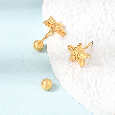 304 Stainless Steel Stud Earrings for Women SA-CBA44F8-04G-02-1