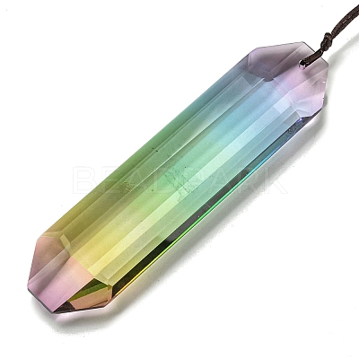 Glass Rectangle Hanging Suncatchers HJEW-P018-C03-1