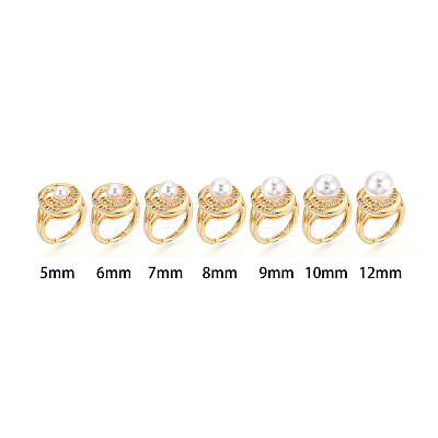 Brass Micro Pave Cubic Zirconia Adjustable Cup Peg Ring Settings KK-B166-03G-1